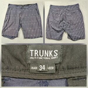 Trunks Anchor Print Shorts Mens 34 Blue Nautical Casual
